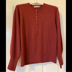 Everlane Cashmere Henley Sweater - Red Wine - L
